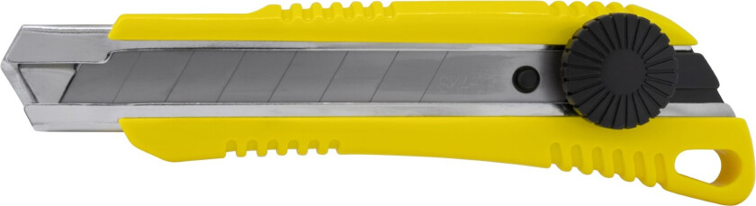 Kniv med 18 mm blad, skruelås og magasin med 2 ekstra blader