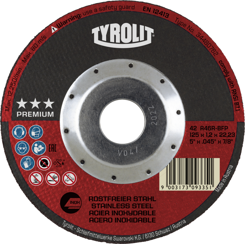 Skæreskive Prem. DeepCutProt. 42 ø125Ã1,2 A46R-BFP