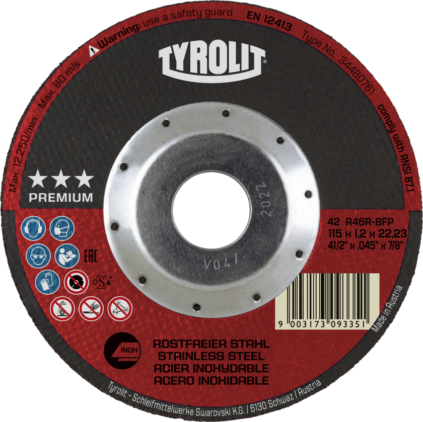 Skæreskive Prem. DeepCutProt. 42 ø115Ã1,2 A46R-BFP