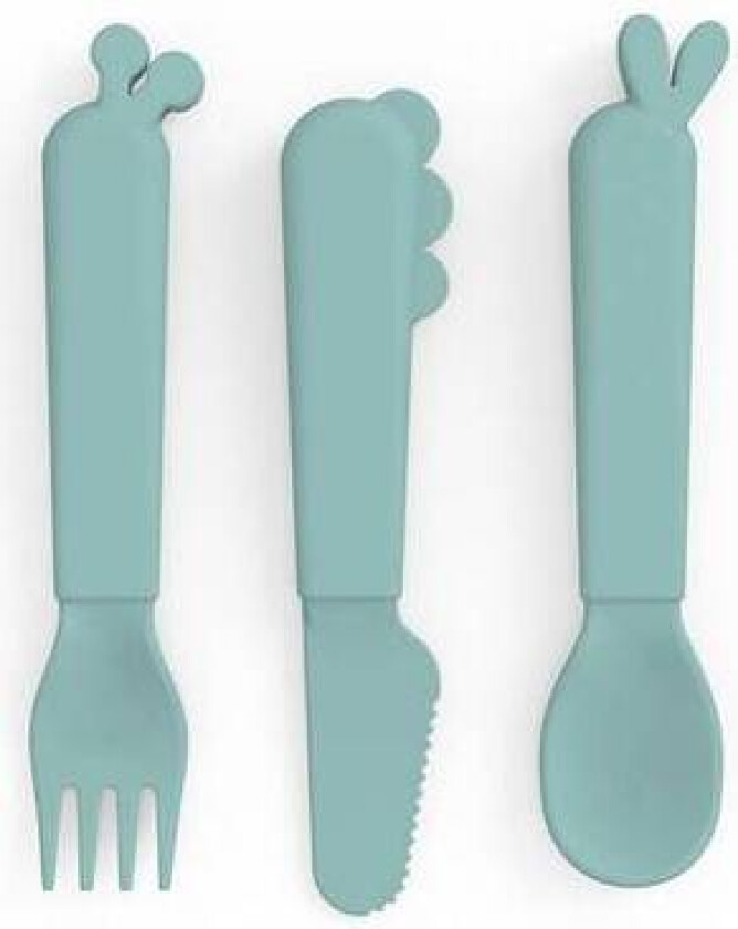 Done By Deer Bestikk Kiddish Cutlery Set Deer Friends, Blå