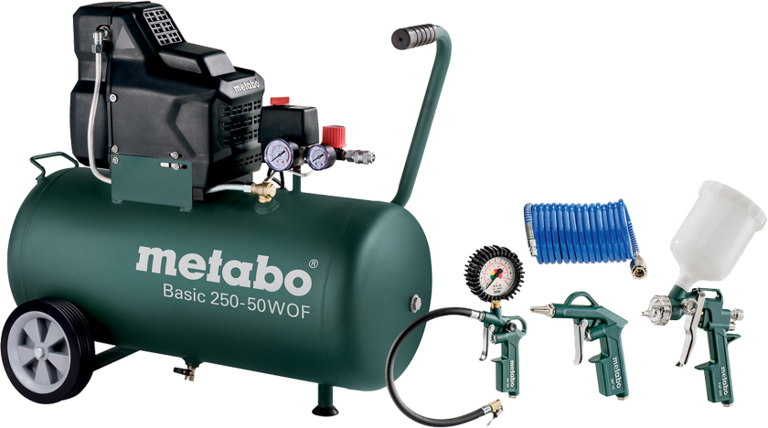 Kompressor Basic 250-50 W OF, med værktøjssæt LPZ4