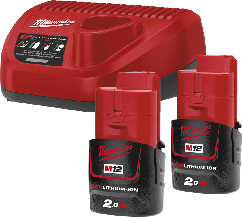 Batteripakke NRG-202, 2Ã12V/2,0Ah + lader C12C