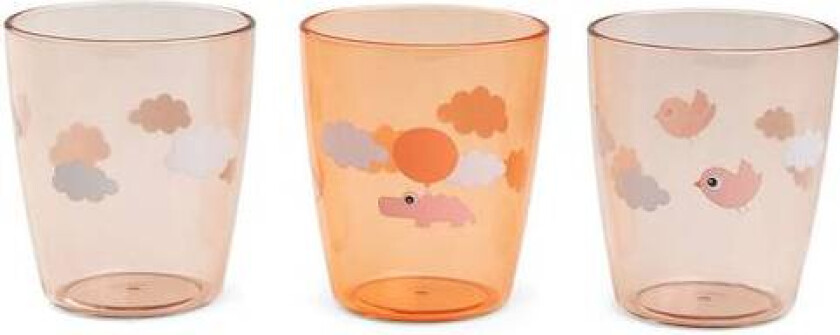 Done By Deer Yummy Mini Glass 3 Stk Happy Clouds, Papaya