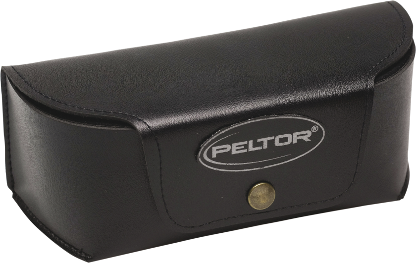 Fast brilleetui med bæltestrop og tryklås