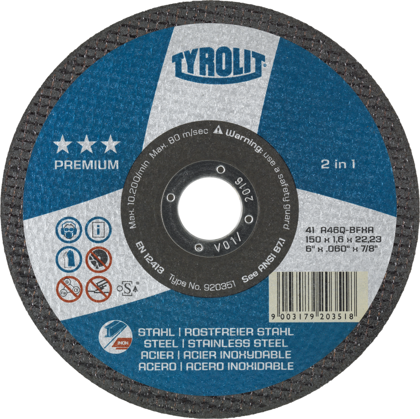 Skæreskive Premium 41F ø150Ã1,6Ã22,23 A46Q-BFXA