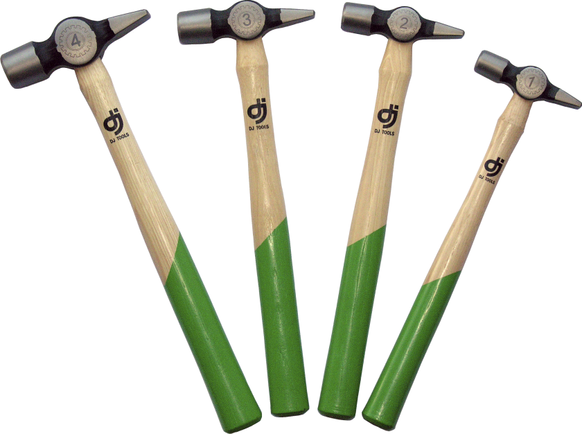 DJ TOOLS verkstedshammer sett m/hickoryskaft Str. 1+2+3+4