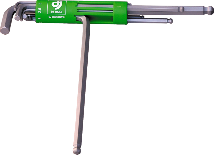 DJ TOOLS stiftnøkkelsett, lange m/kulehode, 2,0-10,0 mm