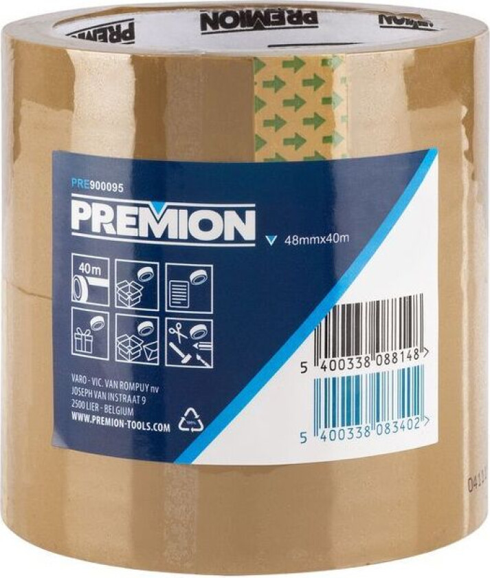 Pakketape 48 mm x 40 m 2 stk. brun