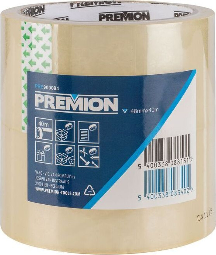 Pakketape 48 mm x 40 m 2 stk. klar