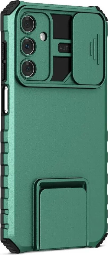 Samsung Galaxy A15 (5G) / A15 Deksel med Kickstand Og Cam Slider - Mørk Grønn