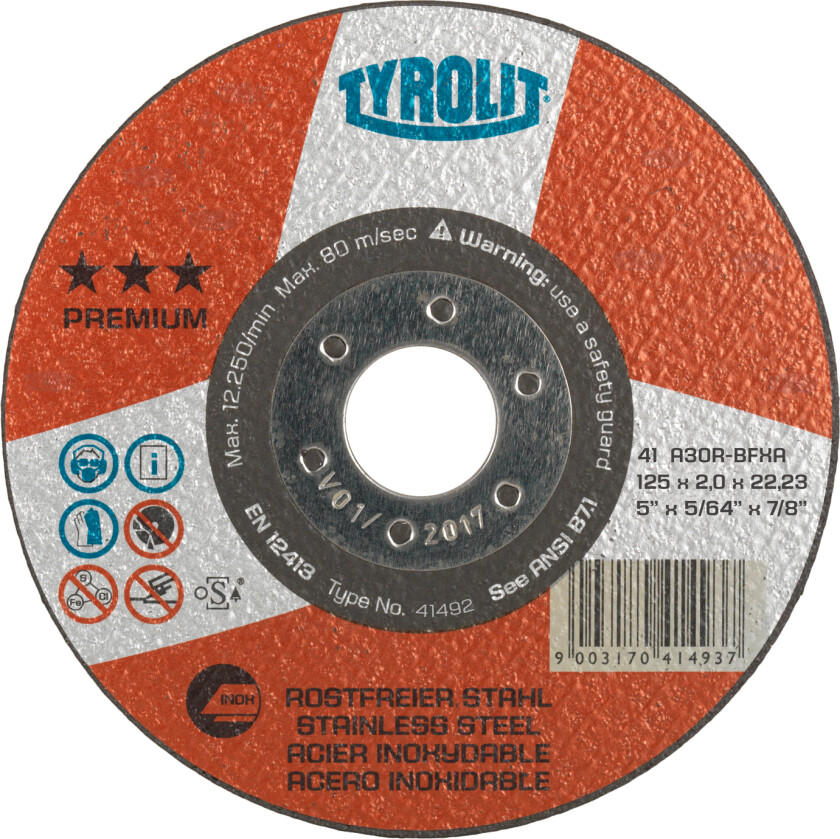 Skæreskive Premium 41F ø125Ã2 A30R-BFXA