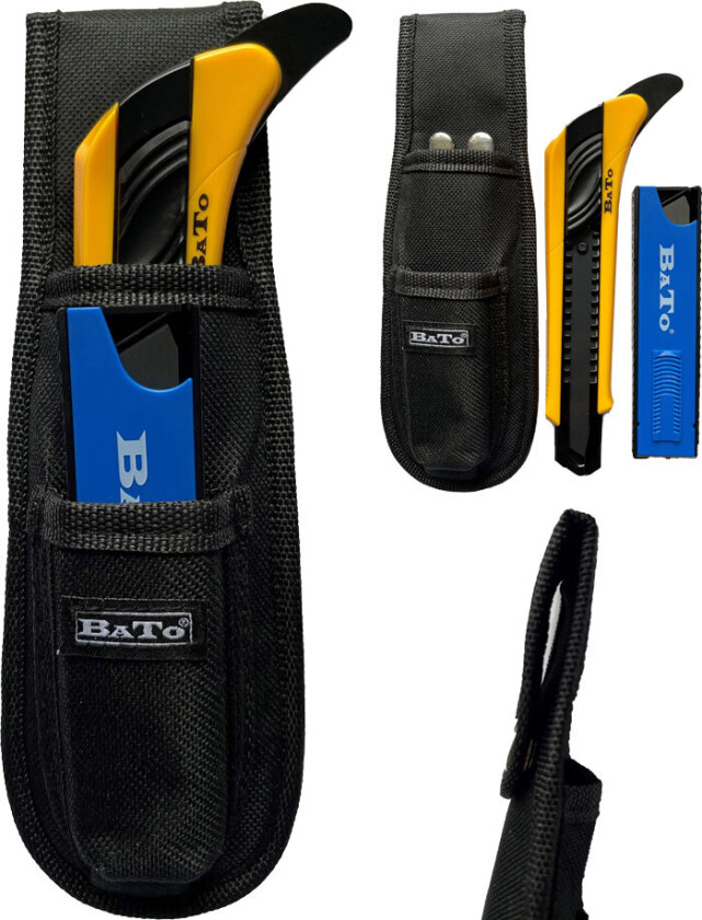 BATO Kniv med brekkbar 18 mm blad og solid stoffbelteholder