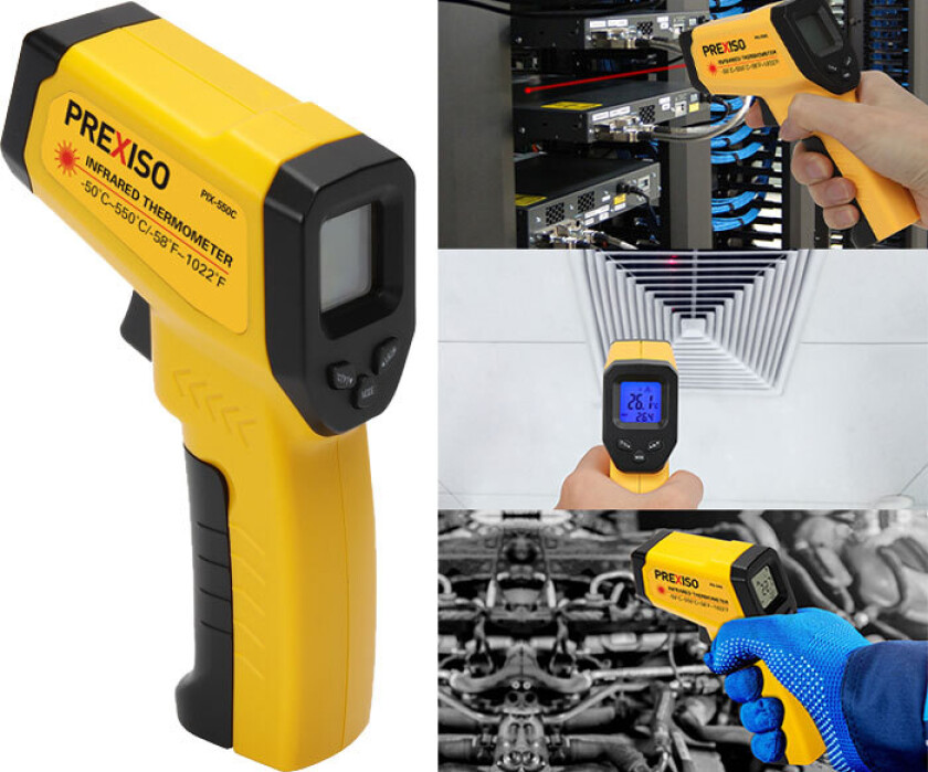 PREXISO PIX-550C infrarødt termometer med mållaser -50 °C til 550 °C