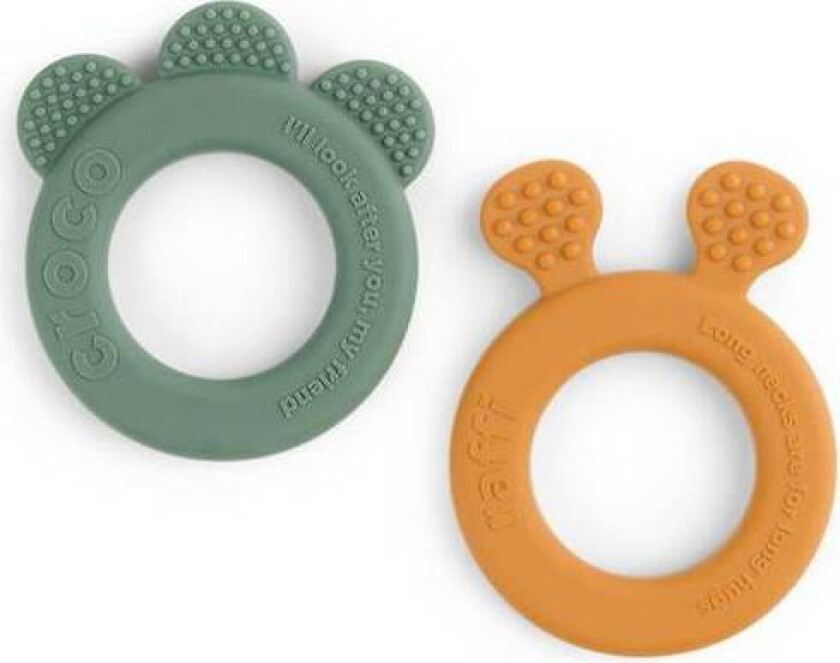 Bilde av Done By Deer Deer Friends 2pk Bitering Teether, Mustard/grønn