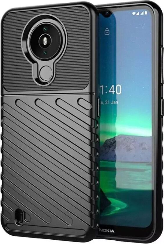 Nokia 1.4 Thunder Series Twill Plastik Bakdeksel - Svart