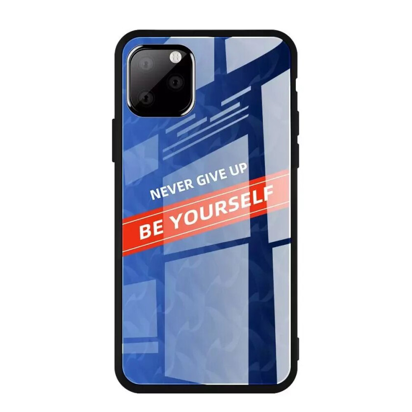 iPhone 11 Pro Max Deksel m. Glassbakside - Be Yourself - Blå