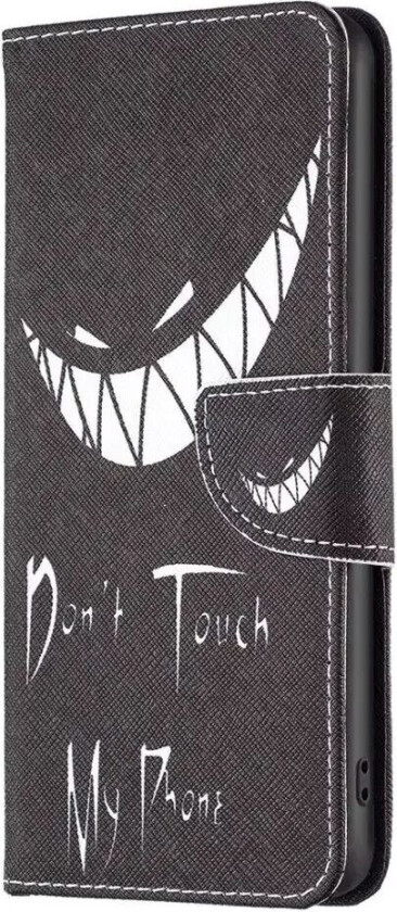 Samsung Galaxy S24 Ultra Flip Deksel i Skinn med Lommebok og Trykk - "Don't Touch my Phone"