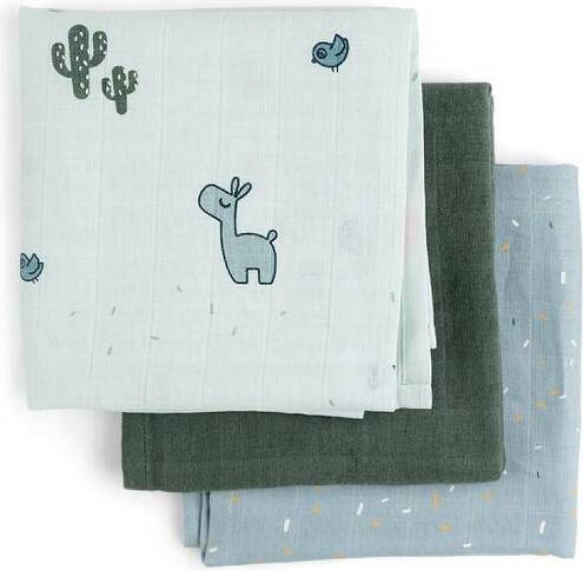 Bilde av Done By Deer Gots Musselinteppe 3-Pack Lalee, Blue