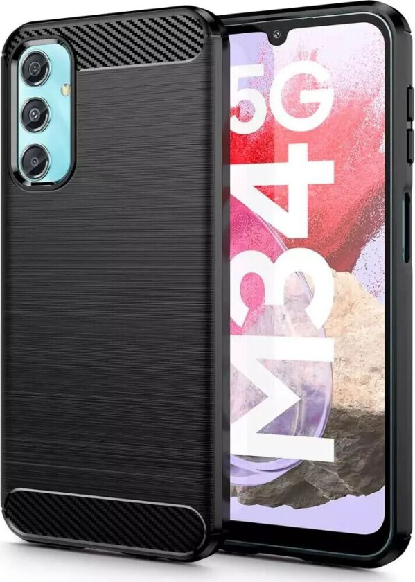 Tech-Protect Samsung Galaxy M34 (5G) / F34 (5G) Tech-Protect Fleksibelt Plast Carbon Deksel - Svart