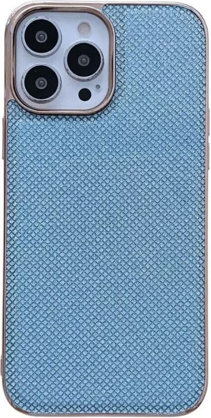 iPhone 14 Pro Plast Deksel m. Myk Bakside - Blåglitter