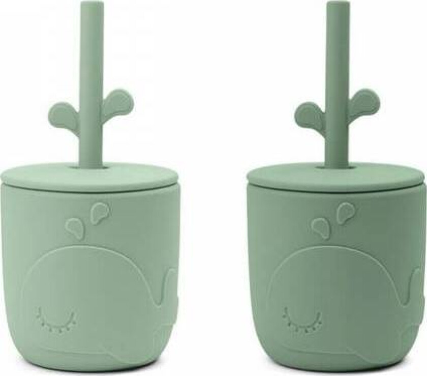 Done By Deer Peekaboo Sugerørkrus Wally 2-Pk, Grønn