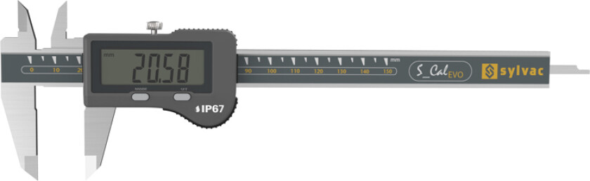 SYLVAC Digital skyvelære S_Cal EVO Standard IP67 150 mm (810.1502) med dybdemål 4x1,4 mm