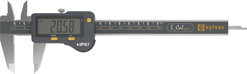 SYLVAC Digital skyvelær S_Cal EVO Proximity IP67 200 mm (810.1722) dybdemål 4x1,4 mm