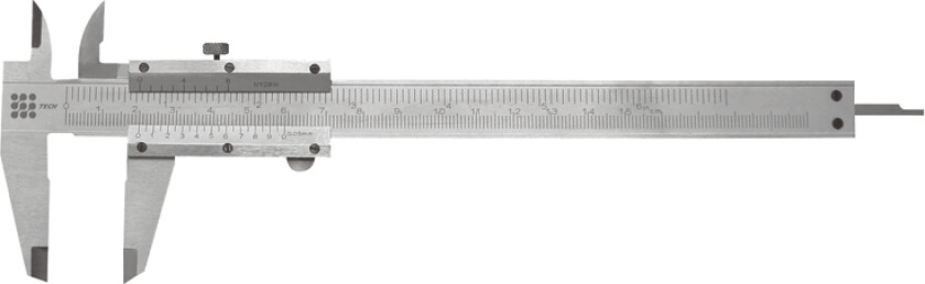 Skyvelær med skrulås 0-150x0,05 mm (TECH merke, Økonomi) og 40 mm kjever