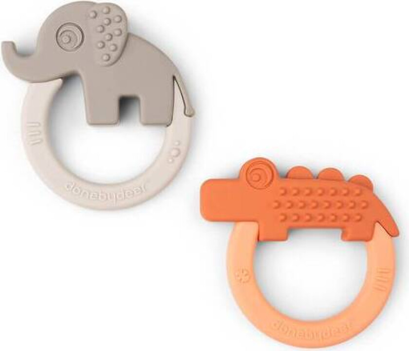 Bilde av Done By Deer Deer Friends 2pk Bitering/teether, Papaya/sand
