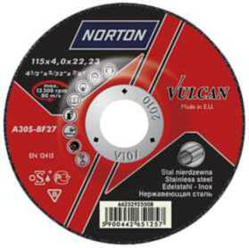 Slibeskive 125x4,0x22 vulkan