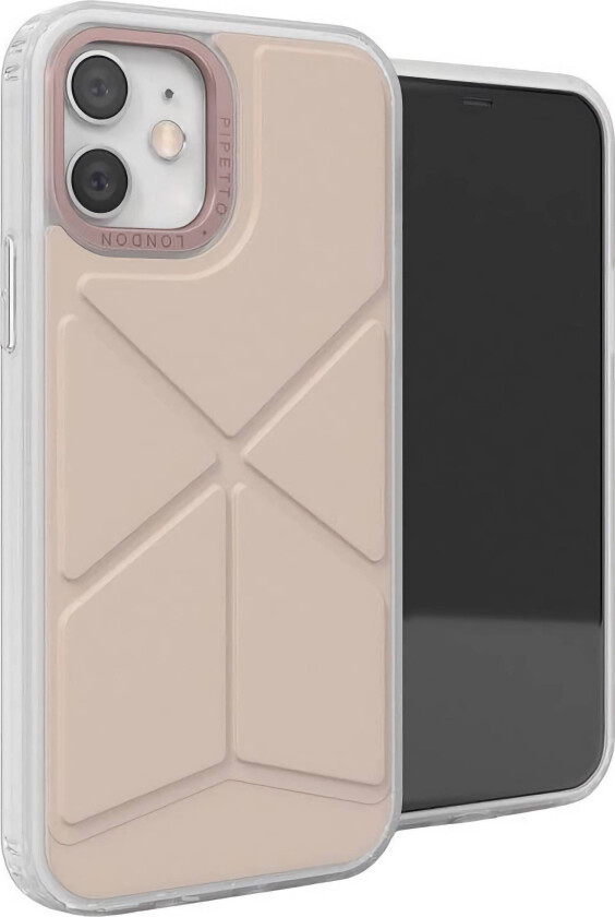 Origami Snap iPhone 12/12 Pro Foldbart TPU Cover, Dusty Pink