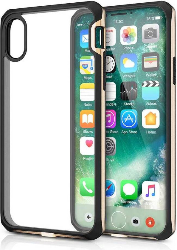 ITSKINS støtfanger deksel med klar rygg for iPhone X. gull
