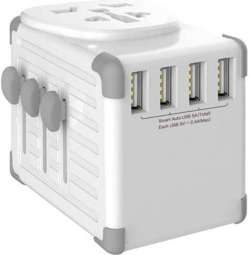 Worldwide Travel smart adapter 4 USB-port