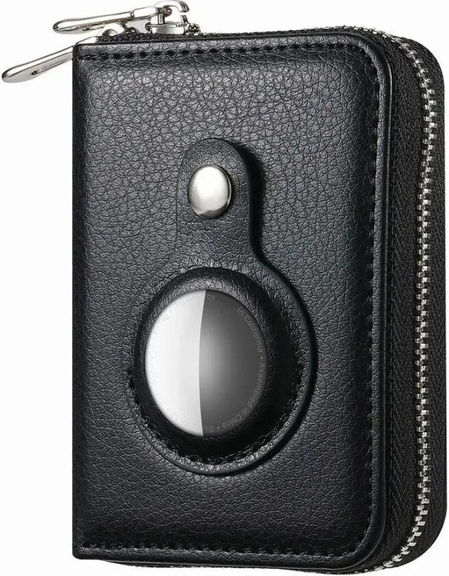 Skinnlommebok med Innebygd Holder for Apple AirTag - Svart