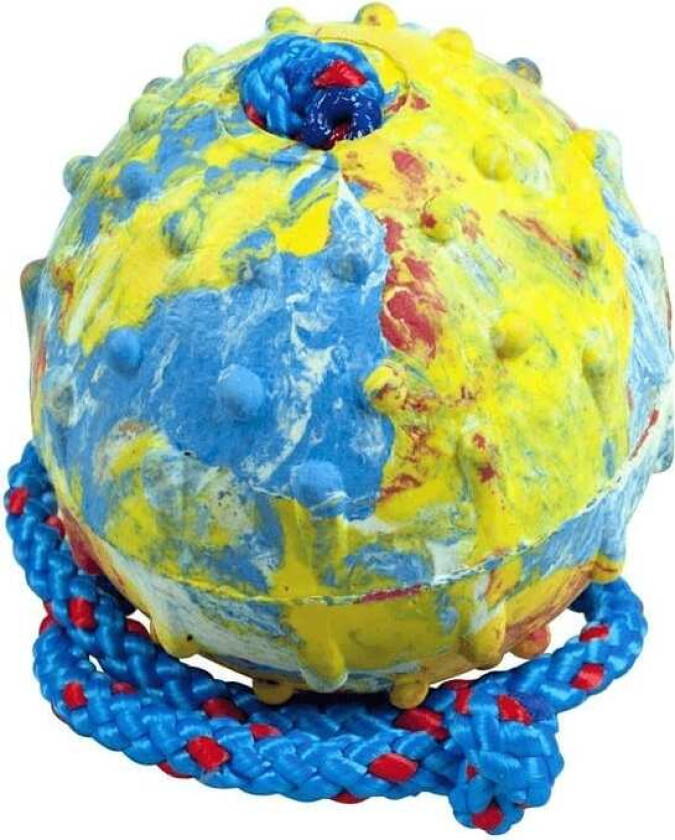 Bilde av gummiball med tau - 7cm ball - 100cm tau