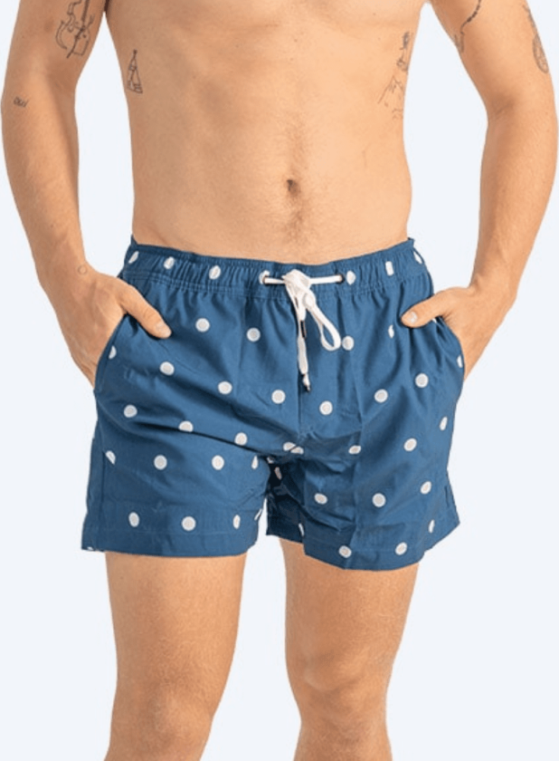 badeshorts til menn - Clifford Eco - Mørkeblå/hvit