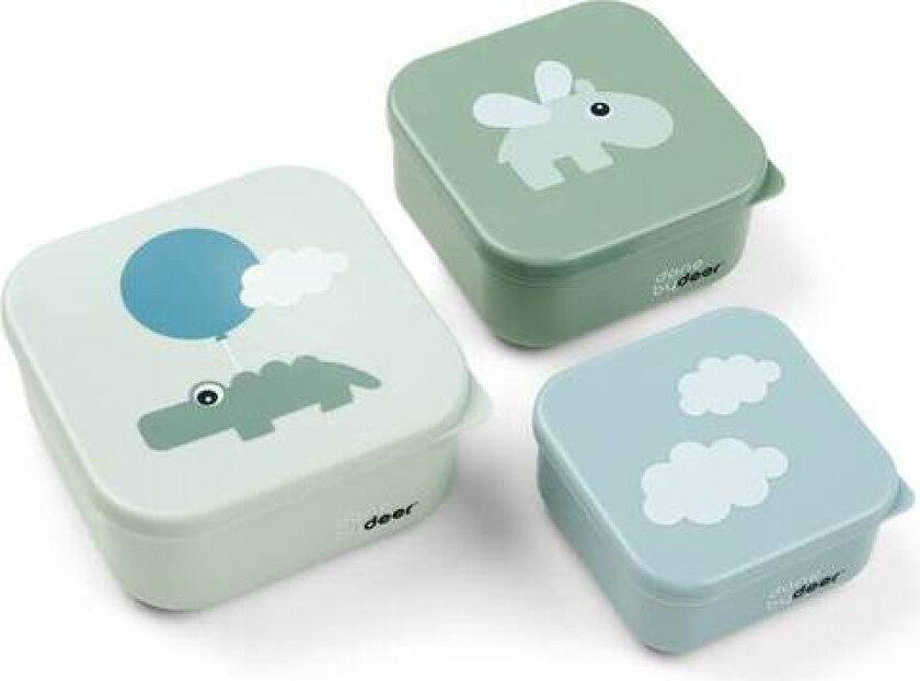 Done By Deer Snack Box 3-Pack Happy Clouds, Green