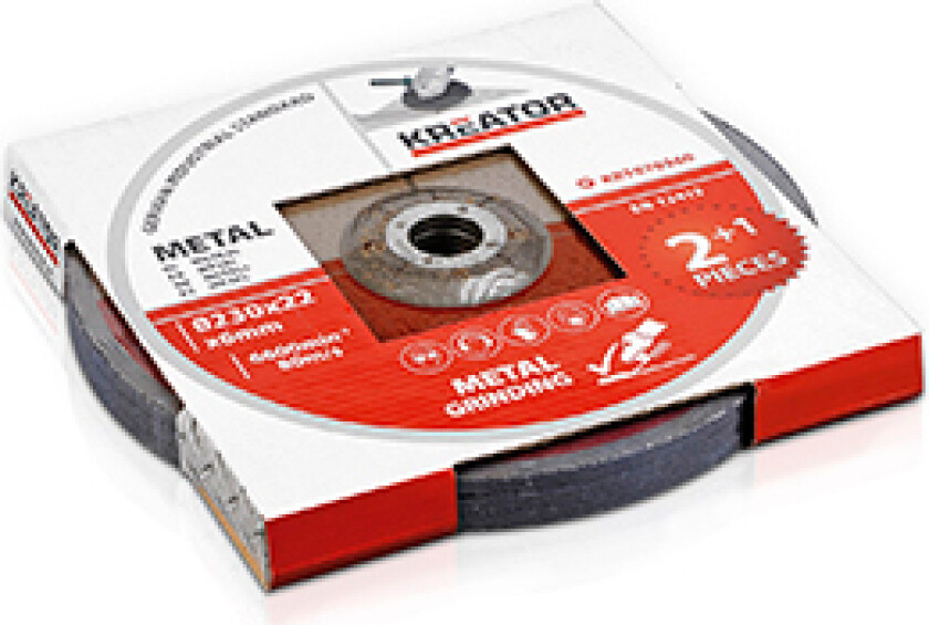 Slipeplater for metall Ø 230x6,0 mm - 3 stk