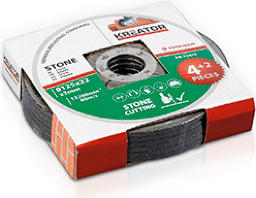 Kutteskiver stein 125x2,5 mm - 6 stk.