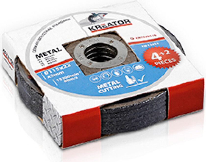 Kappeskiver for metall 115x2,5 mm - 6 stk.