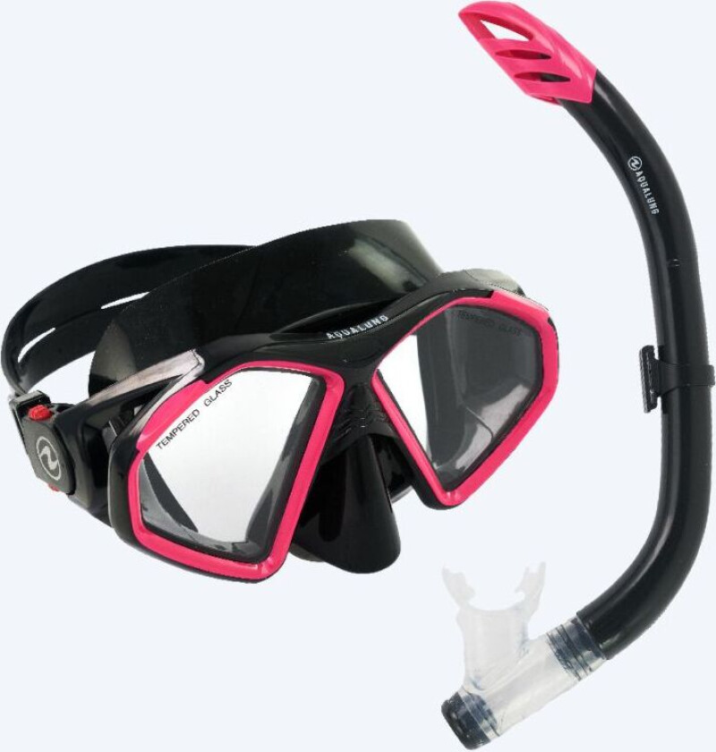 snorkelsett til voksne - Combo Hawkeye - Svart/rosa