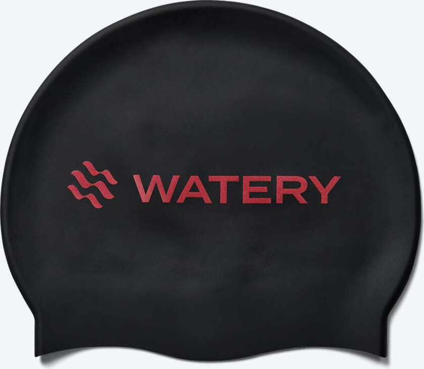 badehette - Signature Metallic - Svart/rød