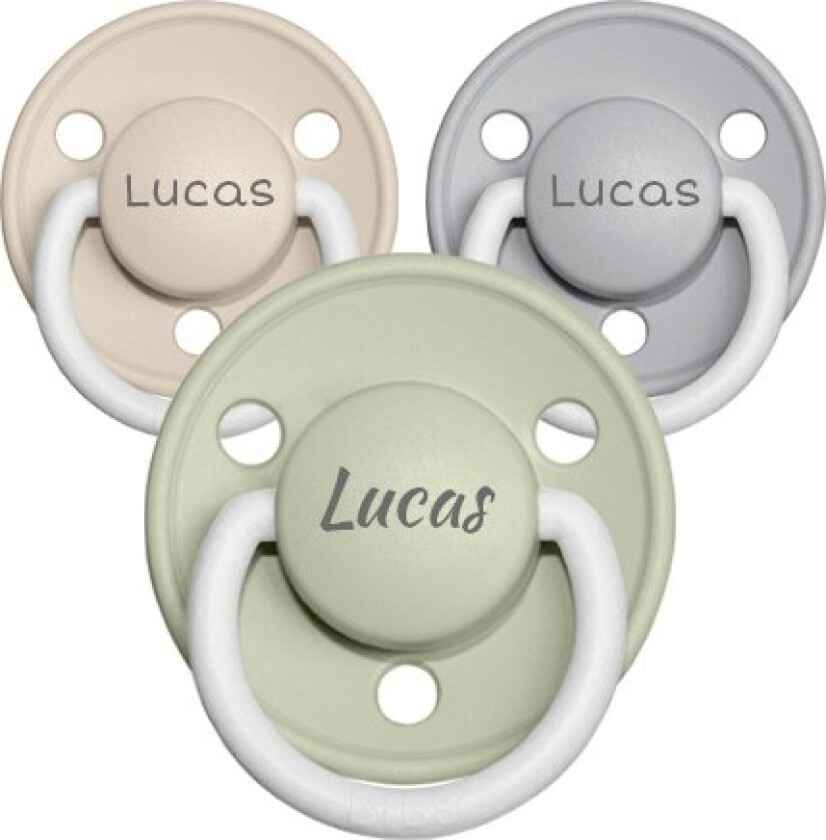 Bibs De Lux Night, Str. 1 (0-6 Md.) , Rund - Lateks, Smokker Med Navn