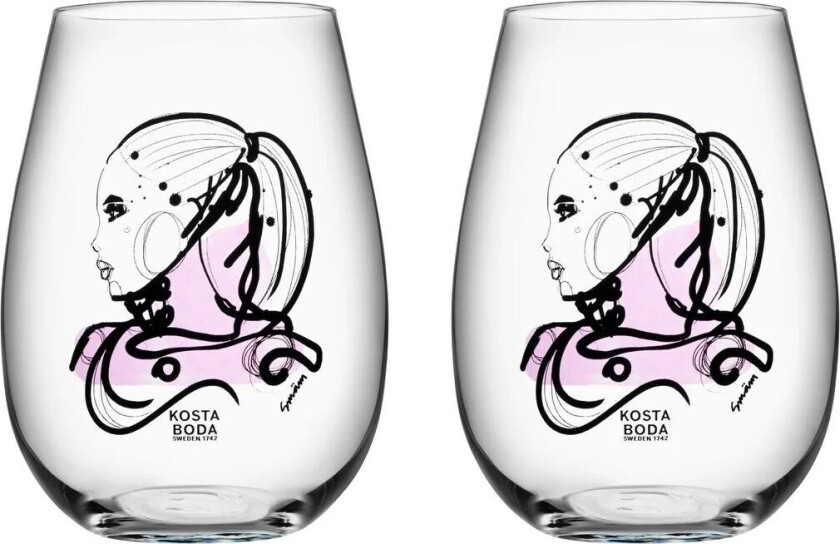 All about you glass 57 cl 2-pakk love you (rosa)