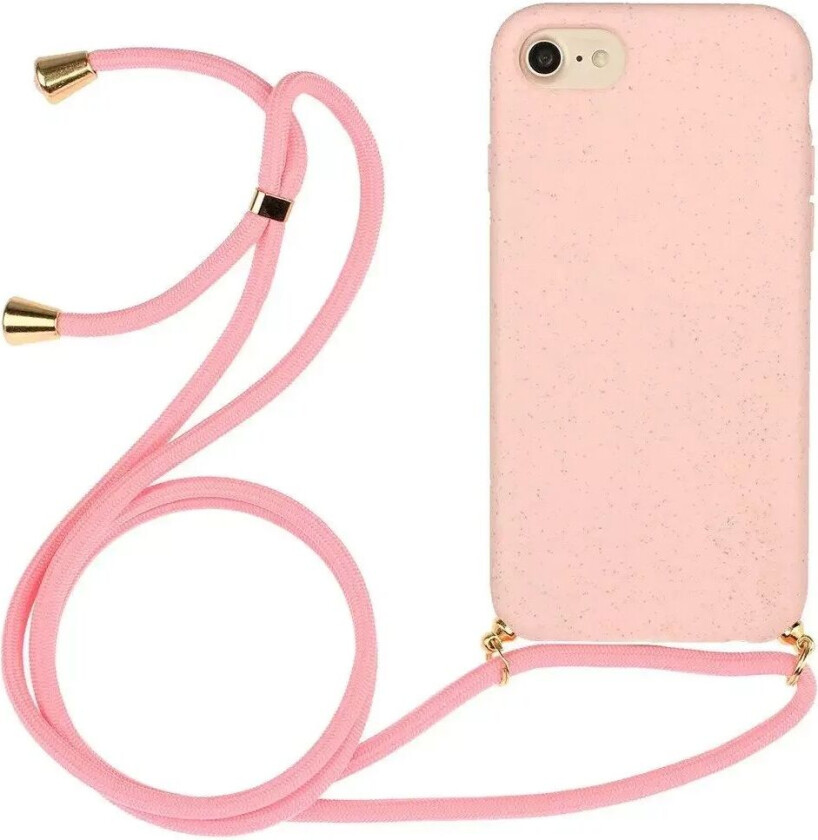 iPhone SE (2022 / 2020) / 8 / 7 Bakdeksel med Justerbar Stropp - Korndetaljer - Rosa