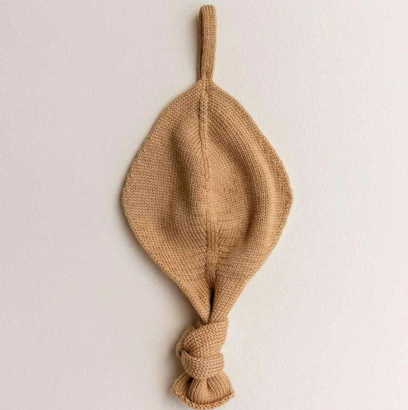 Smokkesnor Med Koseklut - 100% Merinoull Hvid - Lys Brun