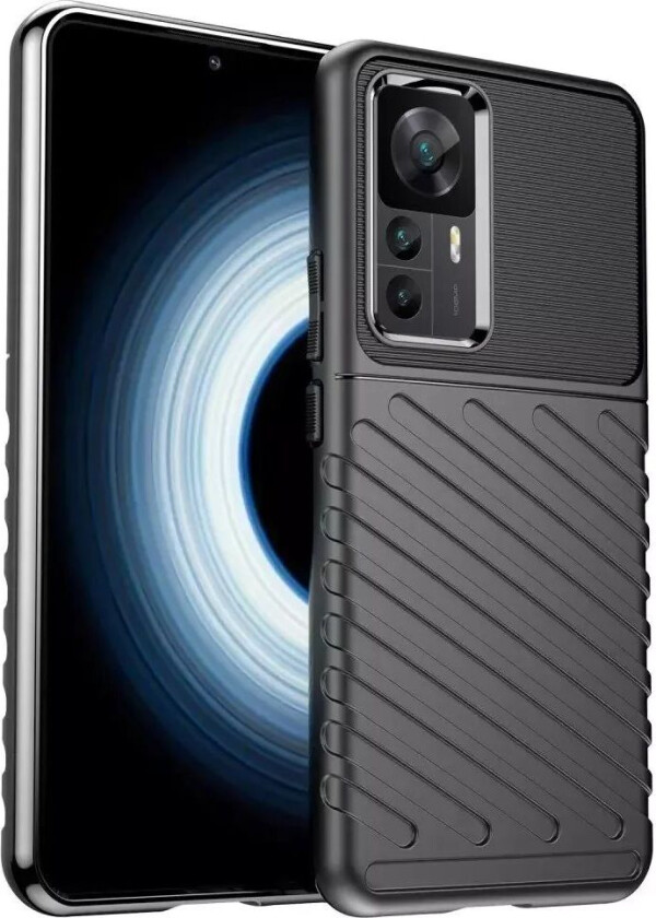 Xiaomi 12T / 12T Pro Thunder Series Twill Plast Deksel - Svart