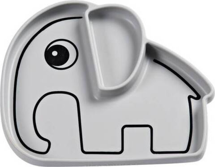 Done By Deer Silikon Stick & Stay Plate Elphee, Grey