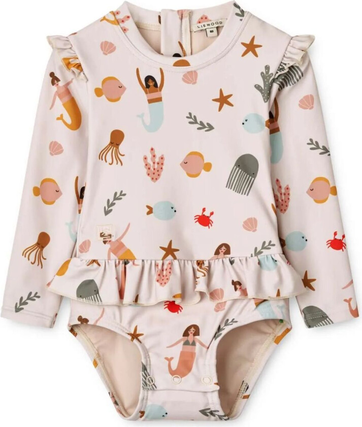 - Badedrakt Baby Uv - Golden Caramel/white - Sille