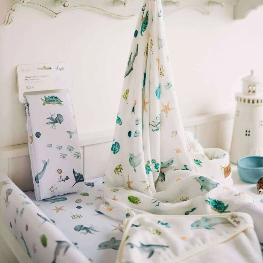 Stellematte 50x70 - Vanntett Layette - Ocean